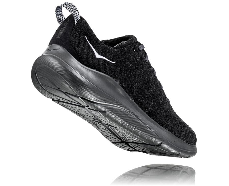 Hoka One One Hardloopschoenen Heren - Hupana Flow Wool - Zwart - OD5873921